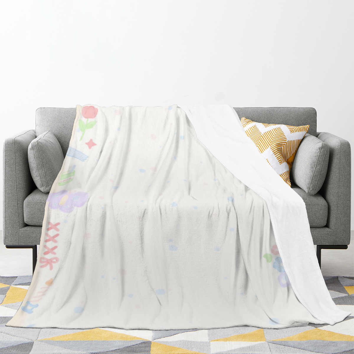 Hazy Nectar Creamy Ivory Art Decorative Flannel Blanket