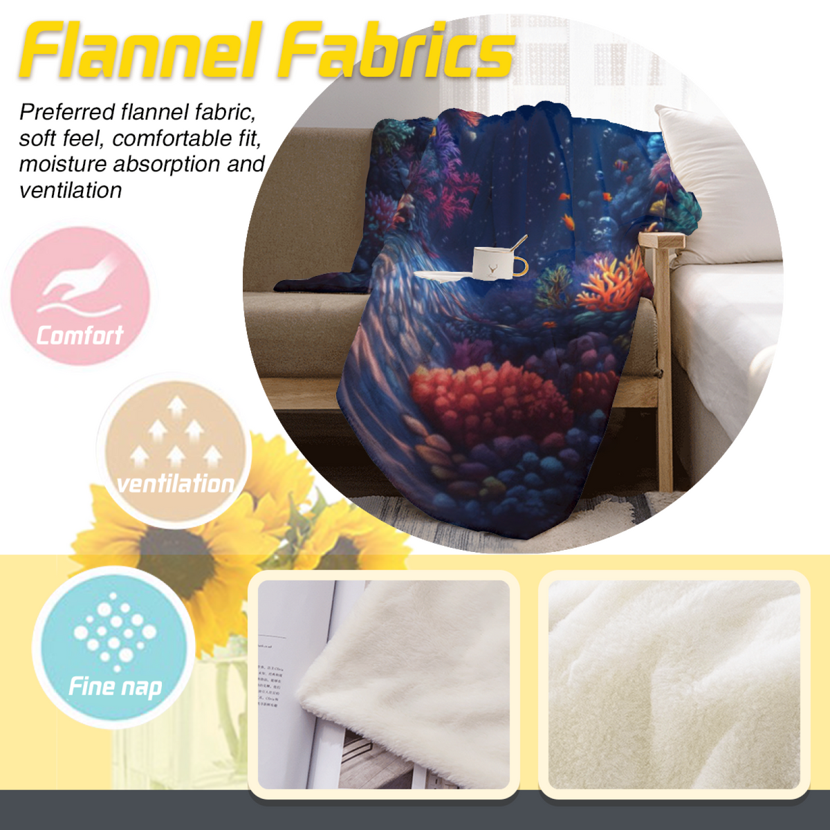 Cosmic Orchard Soft Flannel Blanket in Dusty Lilac
