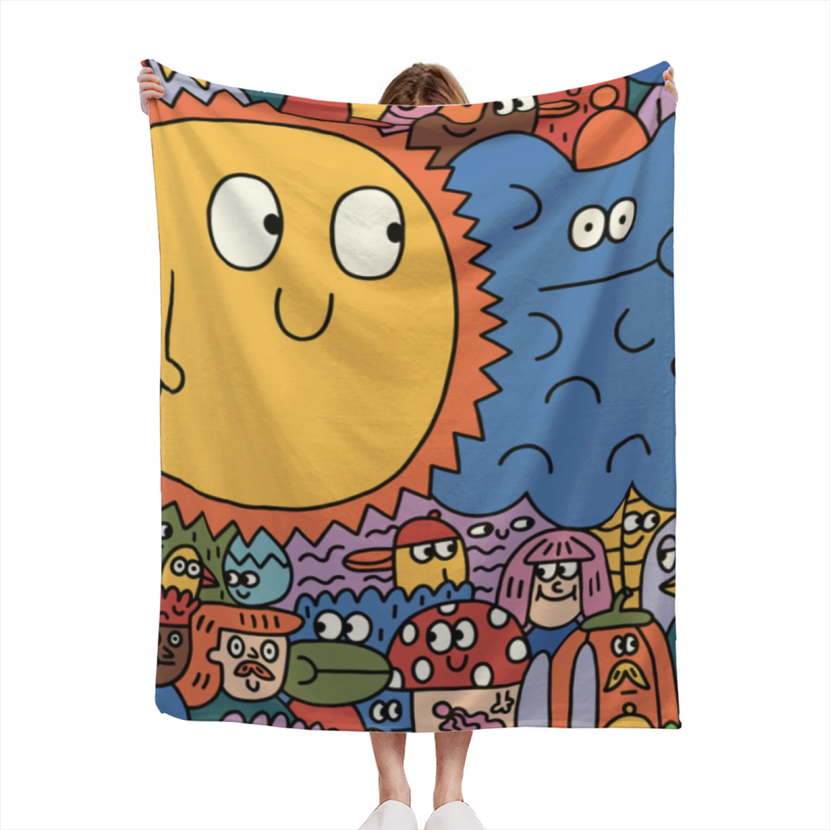 Rich Multicolor Twilight Wander Lightweight Flannel Throw ¨C Contemporary Pattern