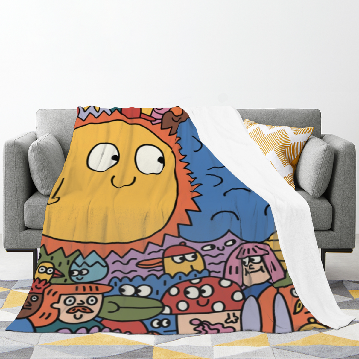 Rich Multicolor Twilight Wander Lightweight Flannel Throw ¨C Contemporary Pattern