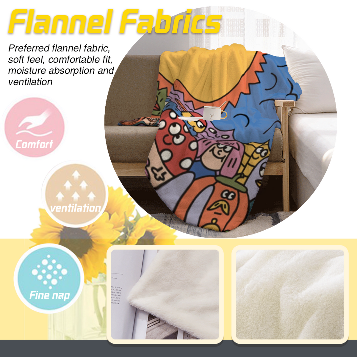 Rich Multicolor Twilight Wander Lightweight Flannel Throw ¨C Contemporary Pattern