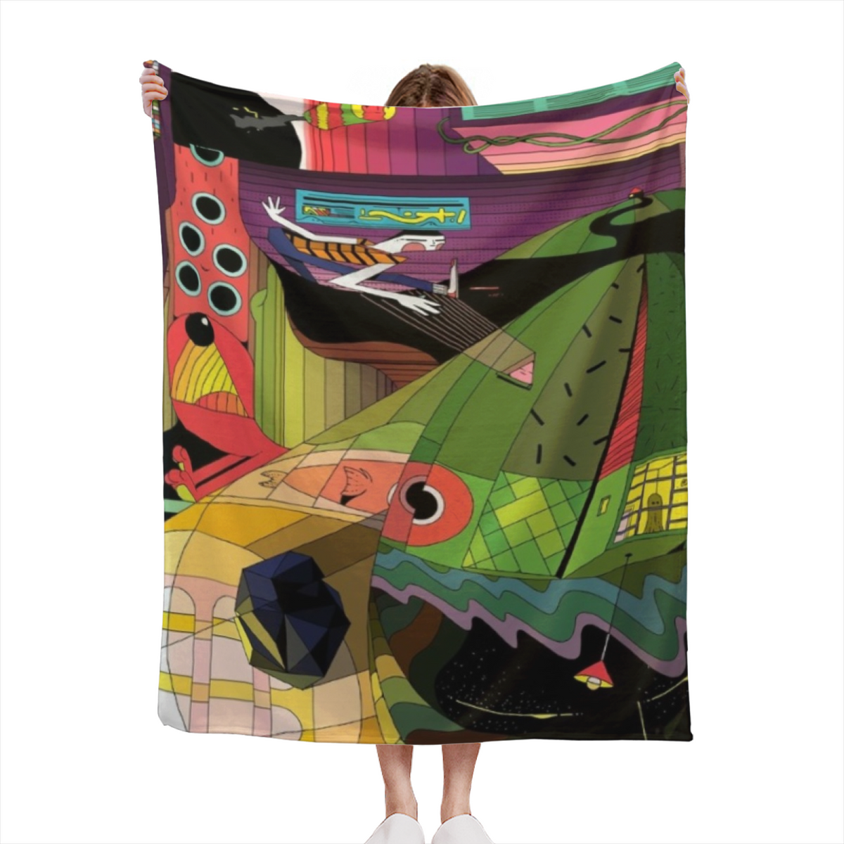 Breezy Vista Lightweight Flannel Throw in Rich Multicolor