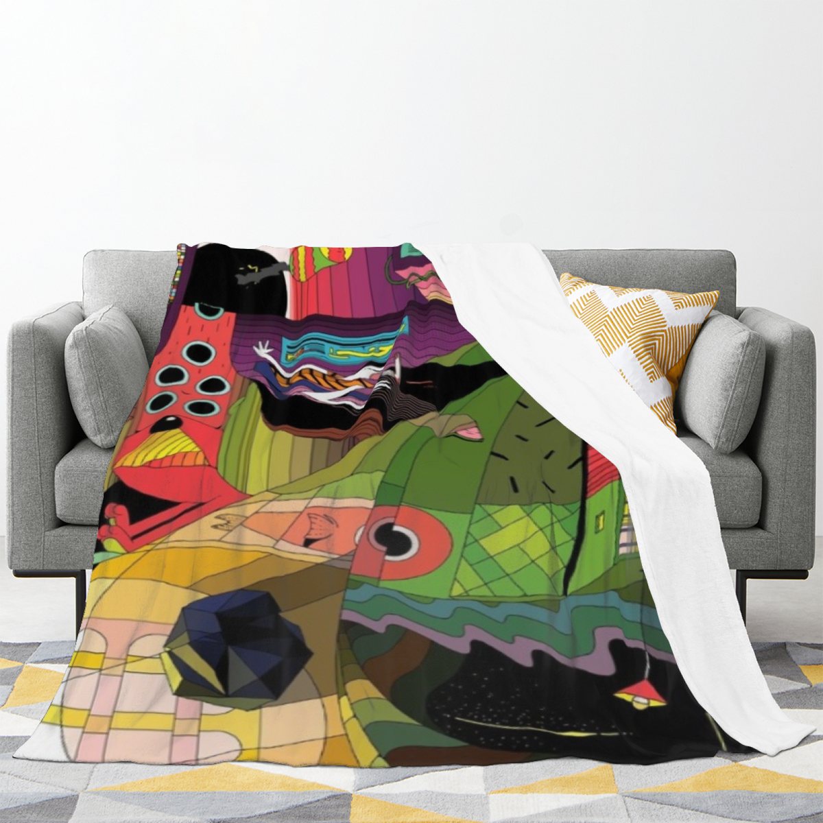 Breezy Vista Lightweight Flannel Throw in Rich Multicolor