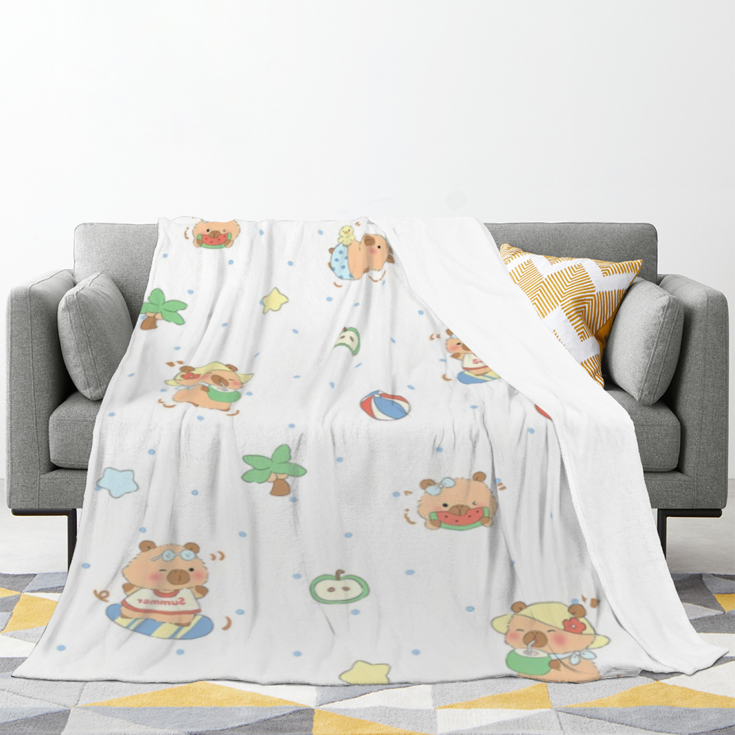 Contemporary Graphic Pattern Throw Blanket ¨C Colorful Modern Cozy Blanket