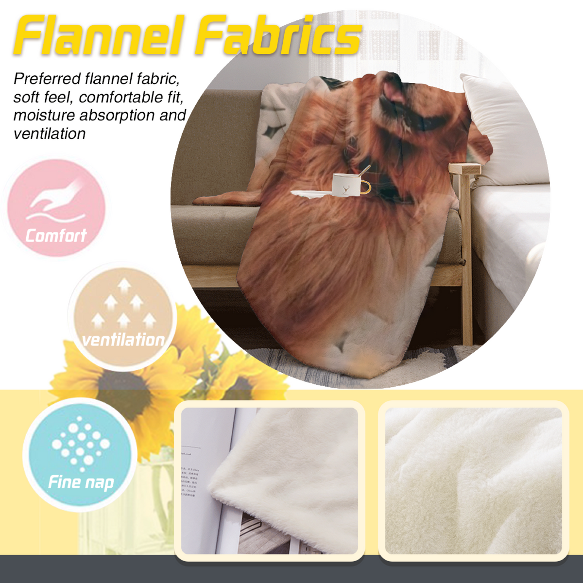 Riverstone & Solstice Playful Graphic Plush Flannel Throw