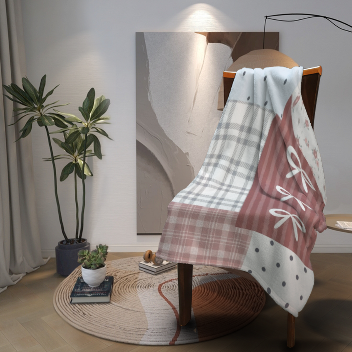 Eclectic Design Frosted Flora Creamy Ivory Flannel Sofa Throw