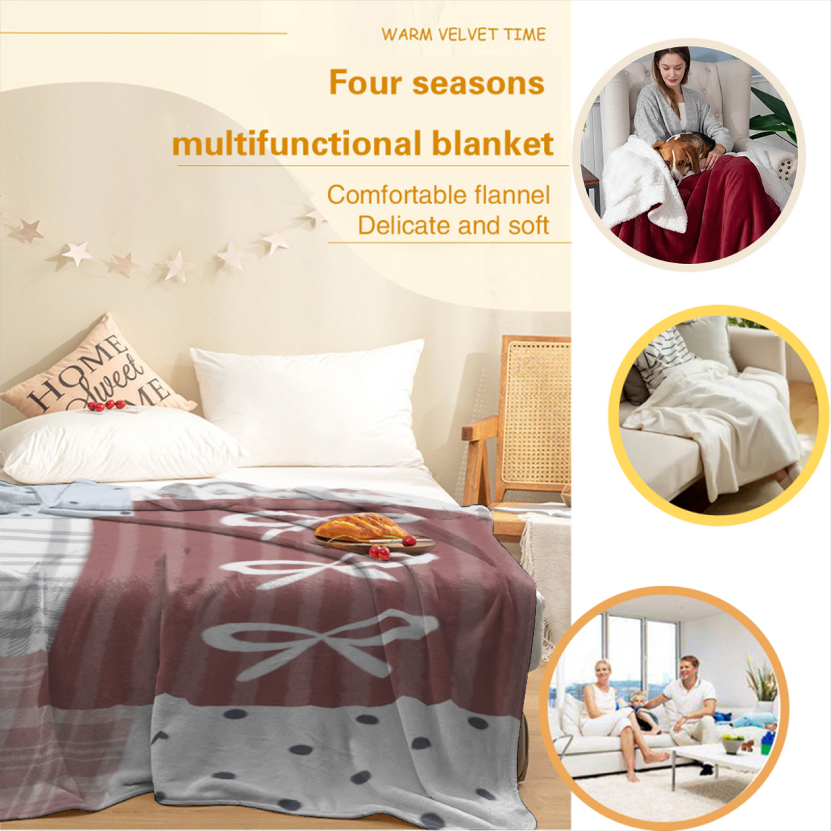 Eclectic Design Frosted Flora Creamy Ivory Flannel Sofa Throw
