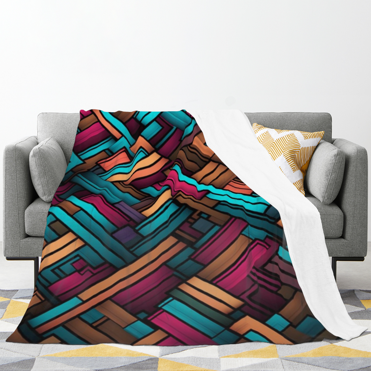 Sunwashed Solstice Muted Sage Art Decorative Flannel Blanket