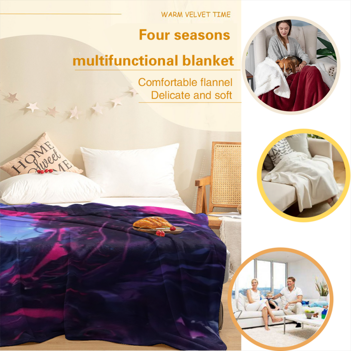 Earthy Neutral Misty Breeze Lightweight Flannel Throw ¨C Contemporary Pattern