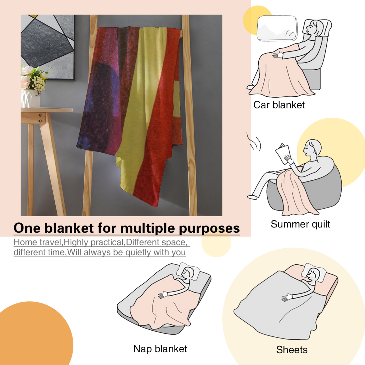 Strawberry Ice Cream Dream Cozy Flannel Bed Blanket