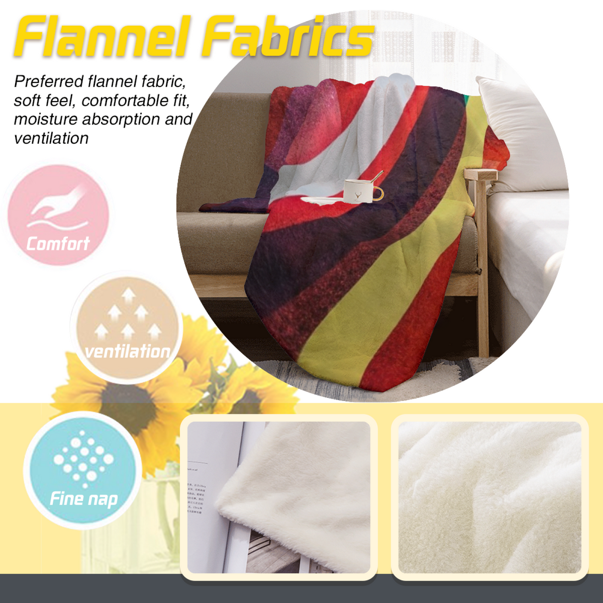 Strawberry Ice Cream Dream Cozy Flannel Bed Blanket