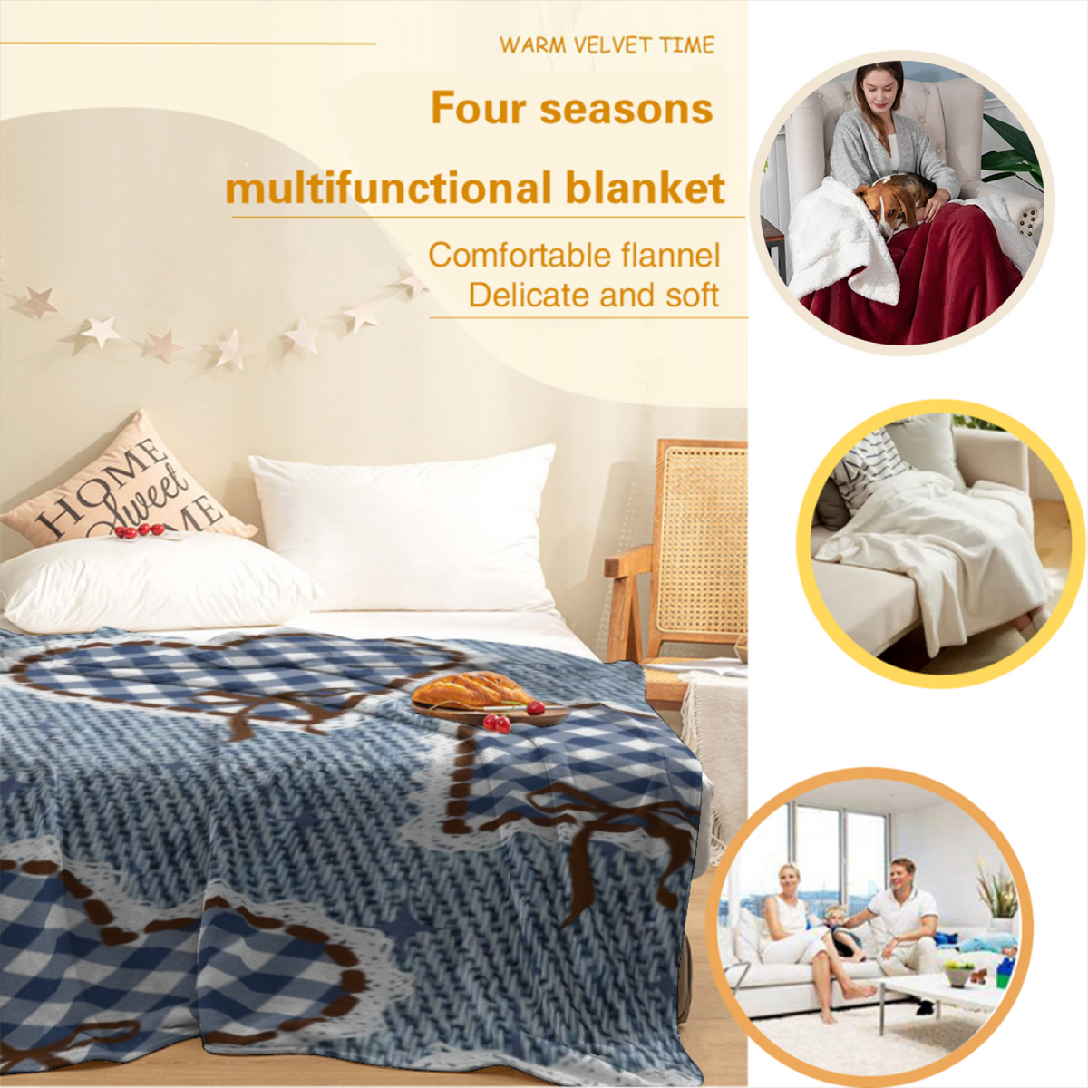 Fern Odyssey Decorative Pattern Soft Flannel Blanket