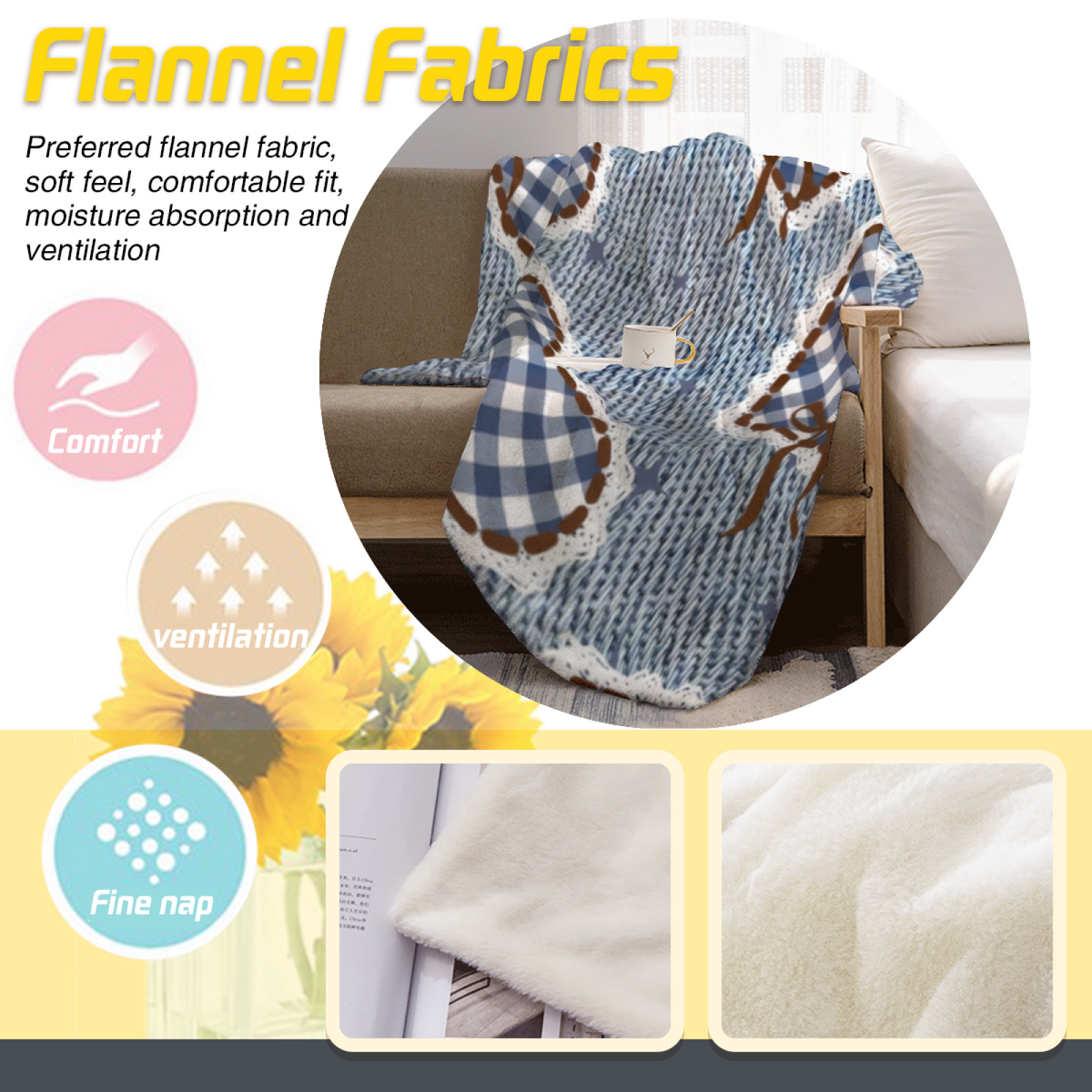 Fern Odyssey Decorative Pattern Soft Flannel Blanket