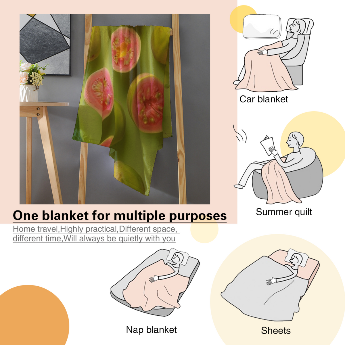Decorative Flannel Blanket with Copper Prism Cozy Cottage Artwork