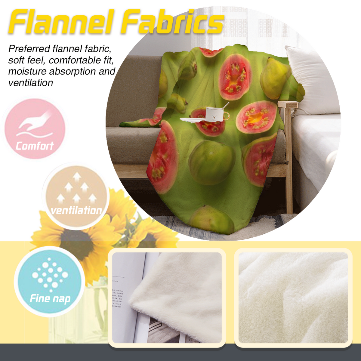 Decorative Flannel Blanket with Copper Prism Cozy Cottage Artwork