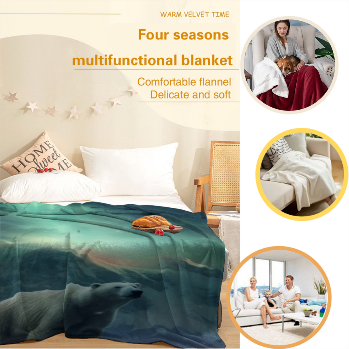 Willow Tapestry Soft Neutral Whimsical Cozy Flannel Bed Blanket