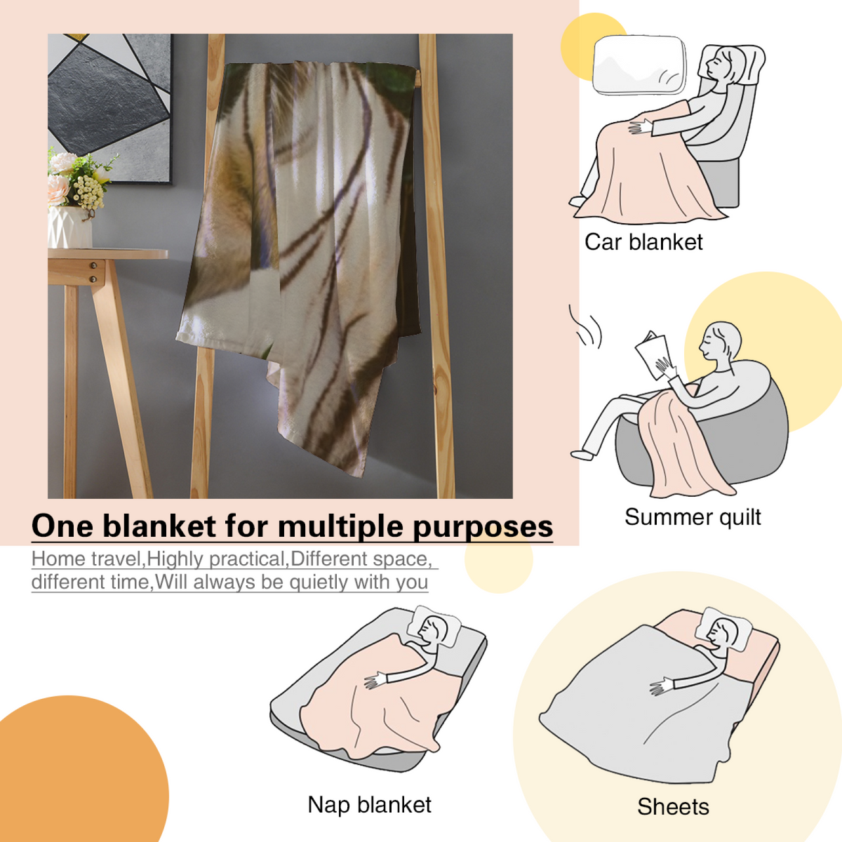Indigo Horizon Soft Neutral Whimsical Flannel Throw Blanket