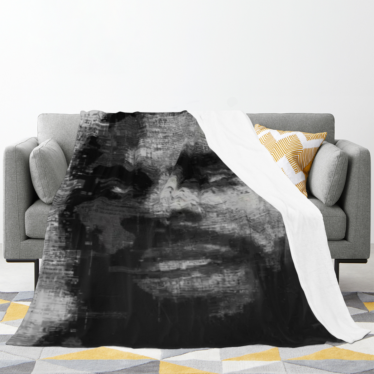Luminous Galaxy Expressive Print Cozy Flannel Bed Blanket in Dusty Lilac
