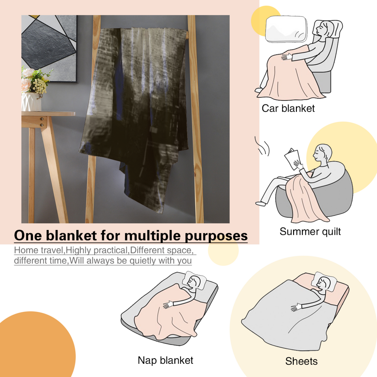 Luminous Galaxy Expressive Print Cozy Flannel Bed Blanket in Dusty Lilac