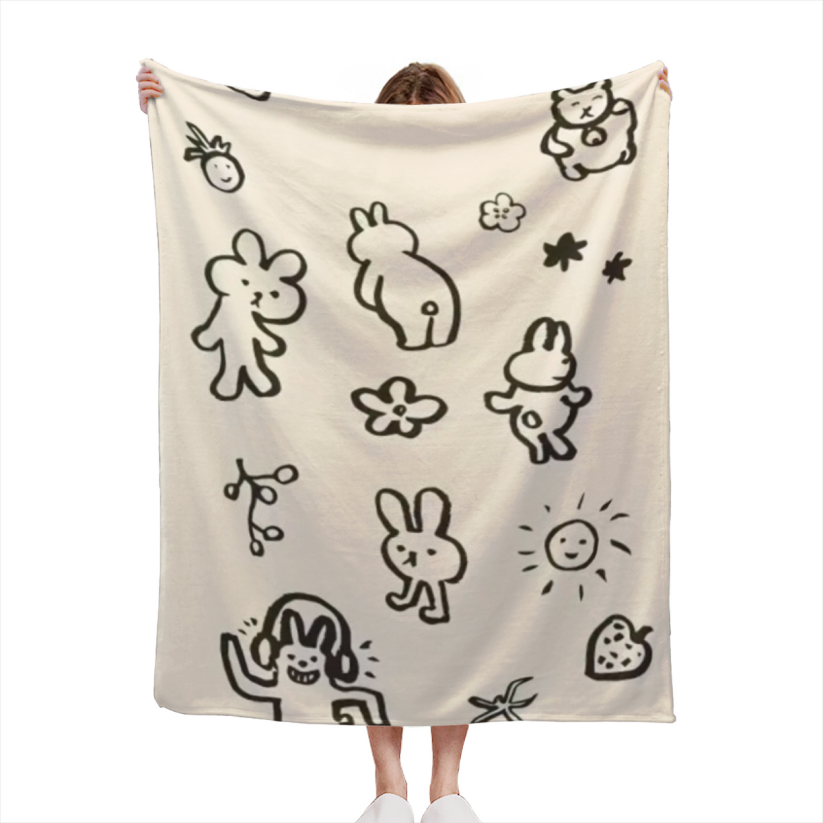 Luminous & Hearth Playful Graphic All-Season Flannel Blanket