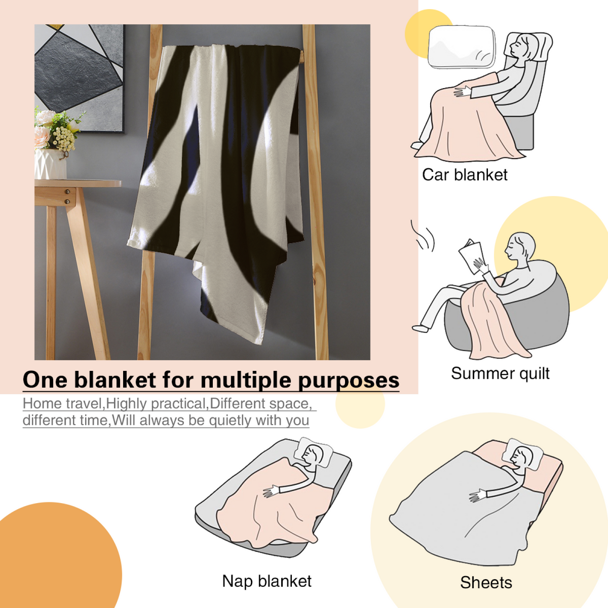 Pastel Multicolor Whimsical Decor Plush Flannel Throw ¨C Alpine Meadow Edition