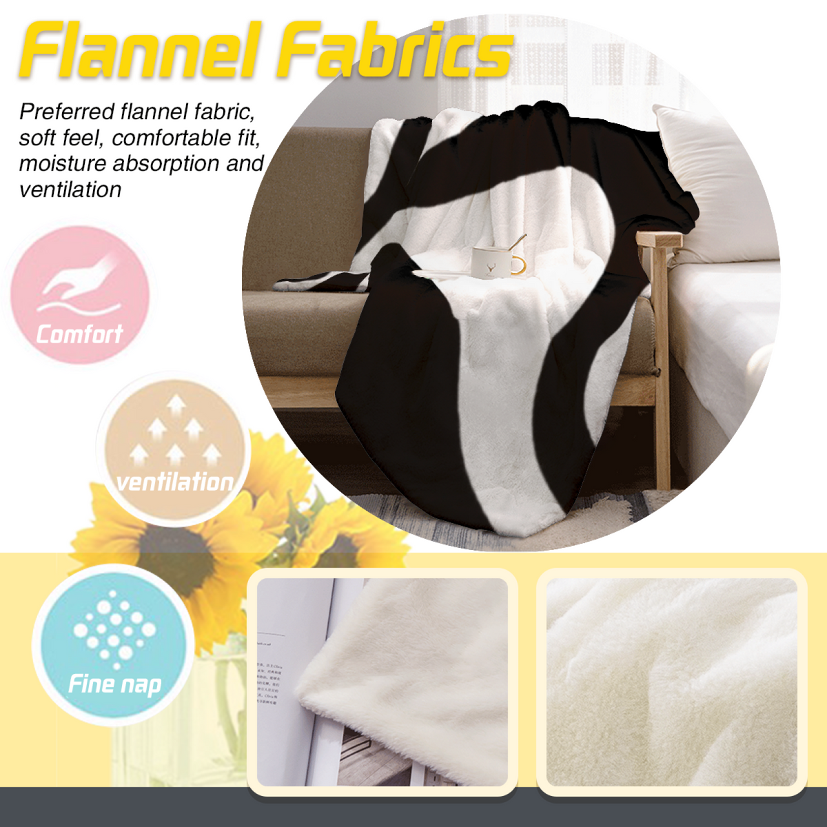 Pastel Multicolor Whimsical Decor Plush Flannel Throw ¨C Alpine Meadow Edition