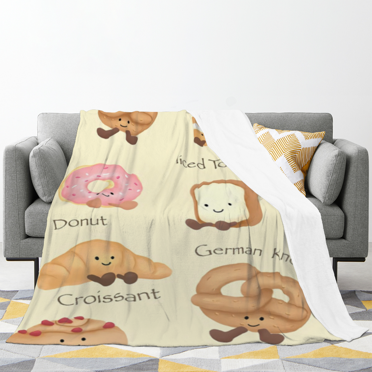 Gilded Spectrum Lightweight Flannel Throw in Pastel Multicolor