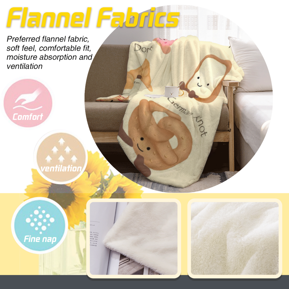 Gilded Spectrum Lightweight Flannel Throw in Pastel Multicolor