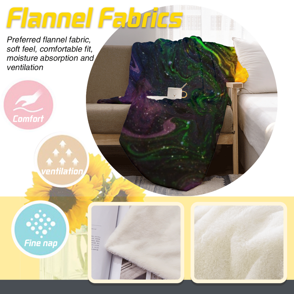 Contemporary Soft Neutral Pebble Reverie All-Season Flannel Blanket