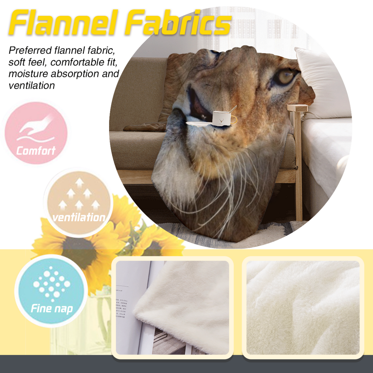 Bohemian Soft Neutral Blush Garden Decorative Flannel Blanket