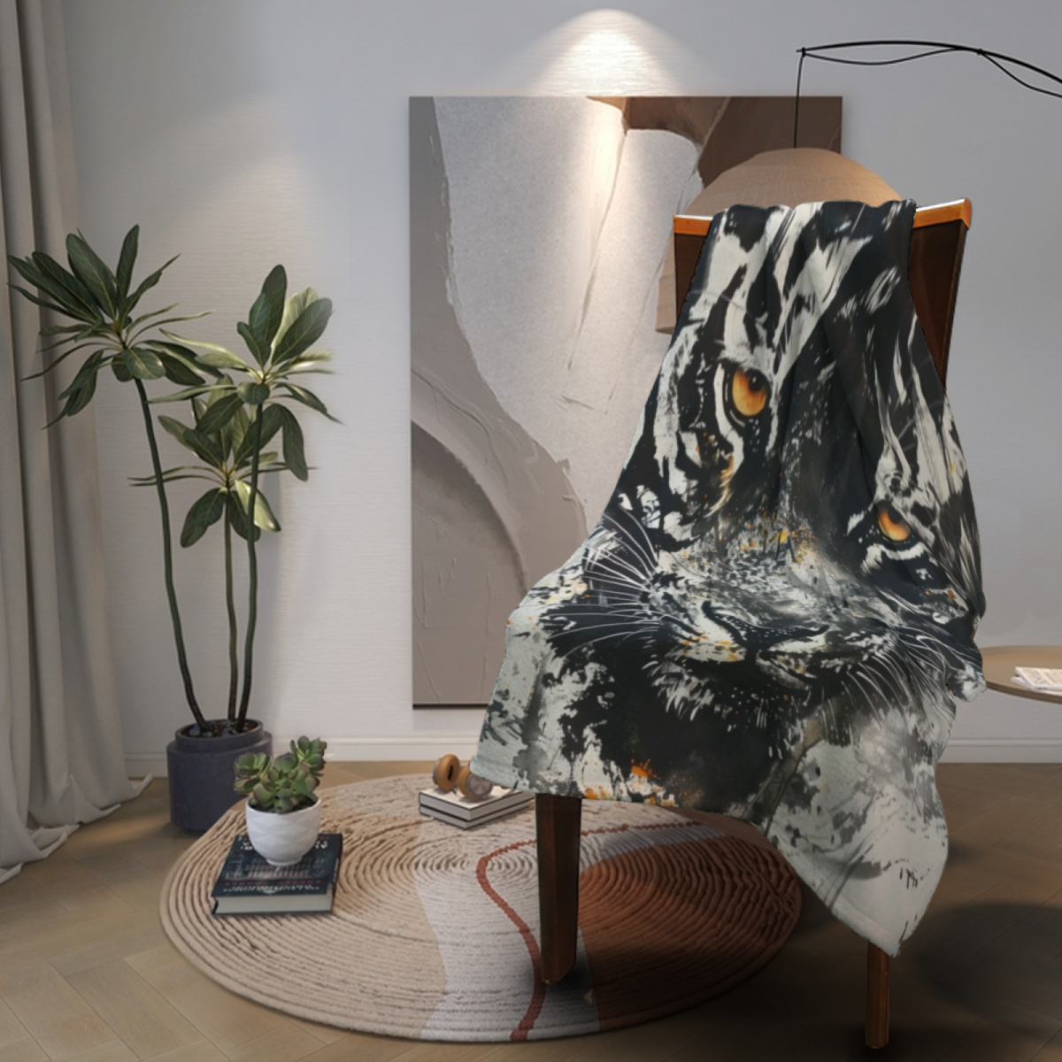 Soft Minimalist All-Season Flannel Blanket ¨C Riverstone Tapestry Collection