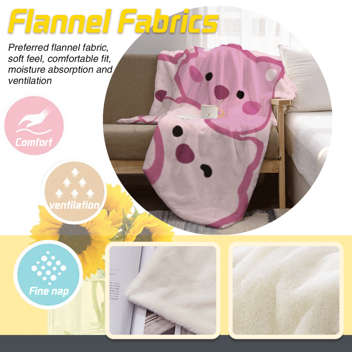 Pastel Multicolor Whimsical Decor All-Season Flannel Blanket ¨C Celestial Vista Edition