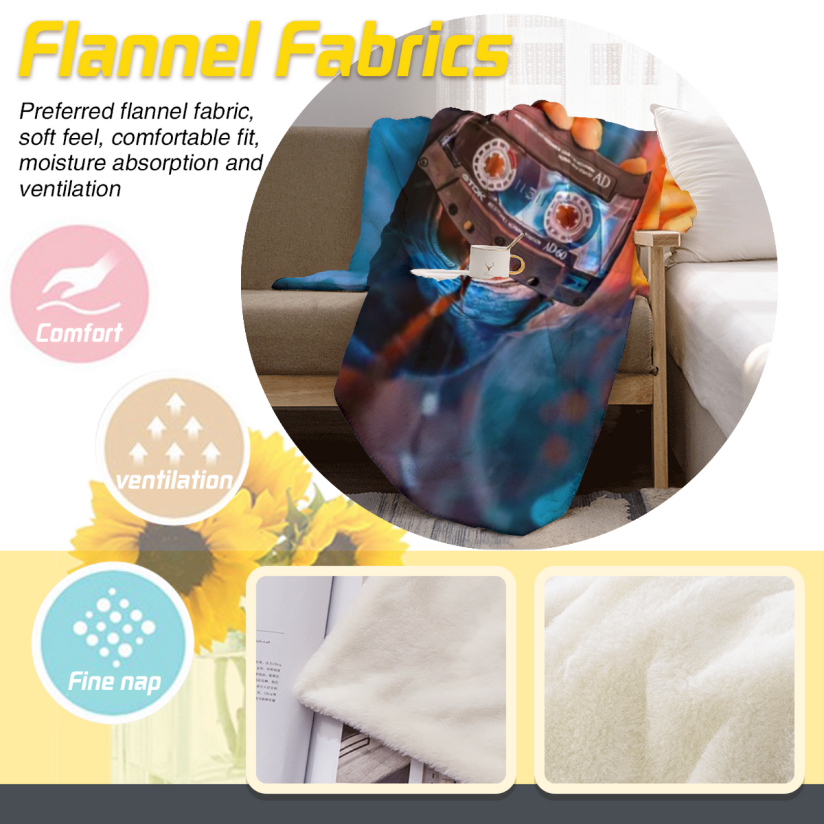 Hazy Thicket Home Accent Soft Flannel Blanket ¨C Warm Coral