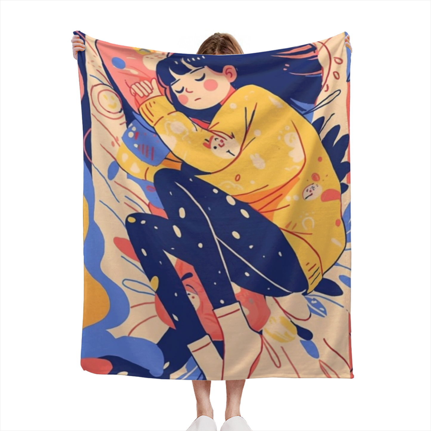 Contemporary Pattern Throw Blanket ¨C Colorful Modern Printed Cozy Blanket