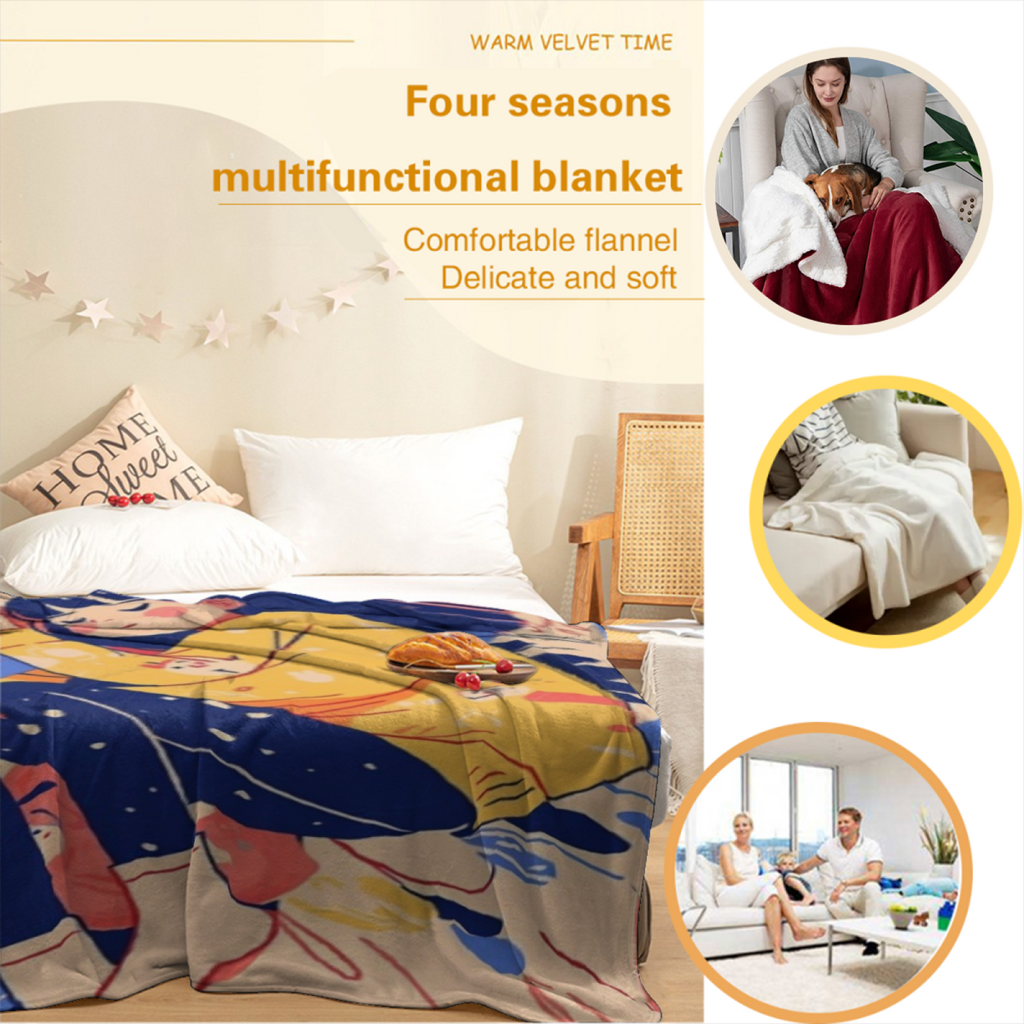 Contemporary Pattern Throw Blanket ¨C Colorful Modern Printed Cozy Blanket