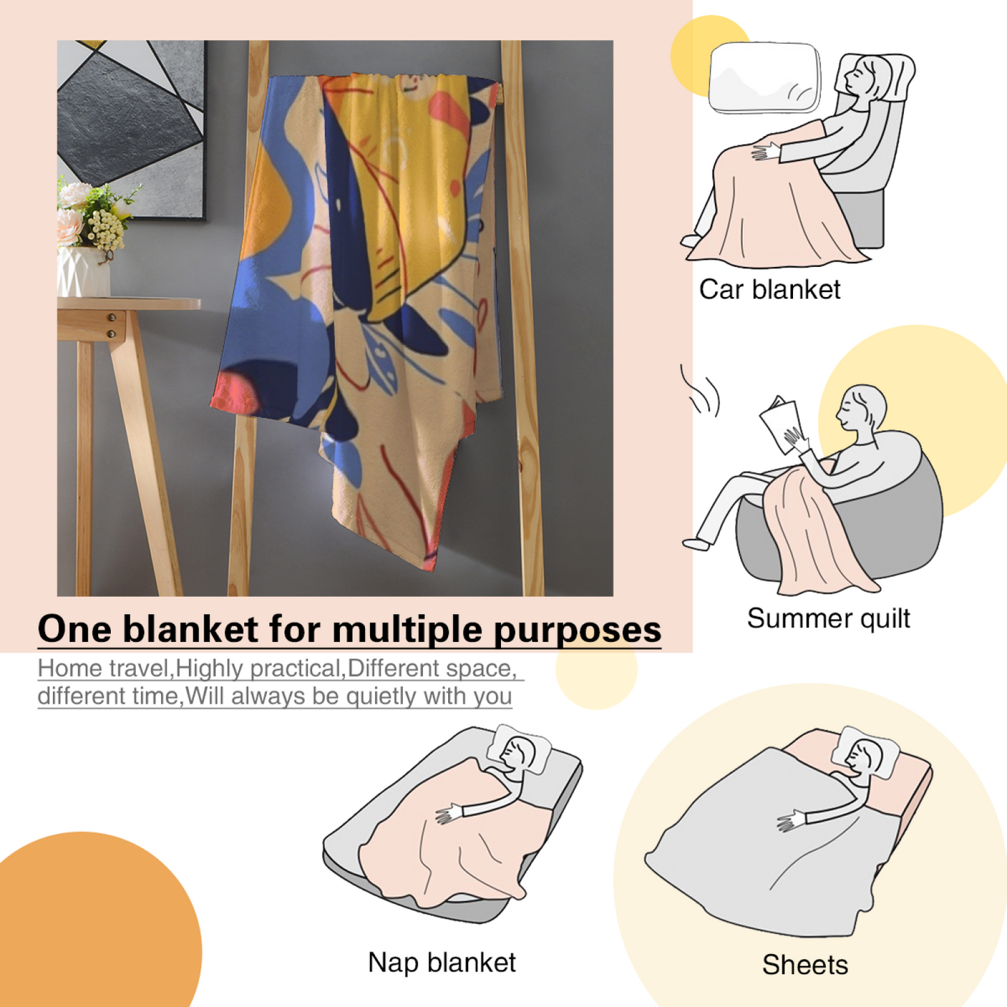 Contemporary Pattern Throw Blanket ¨C Colorful Modern Printed Cozy Blanket