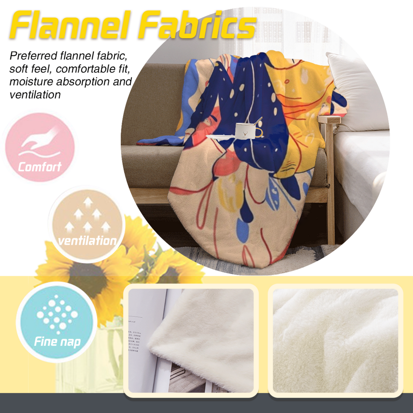 Contemporary Pattern Throw Blanket ¨C Colorful Modern Printed Cozy Blanket