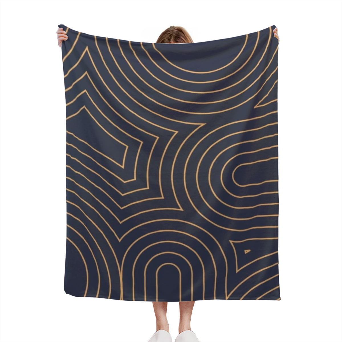 Soft Neutral Alpine Solstice Lightweight Flannel Throw ¨C Contemporary Pattern