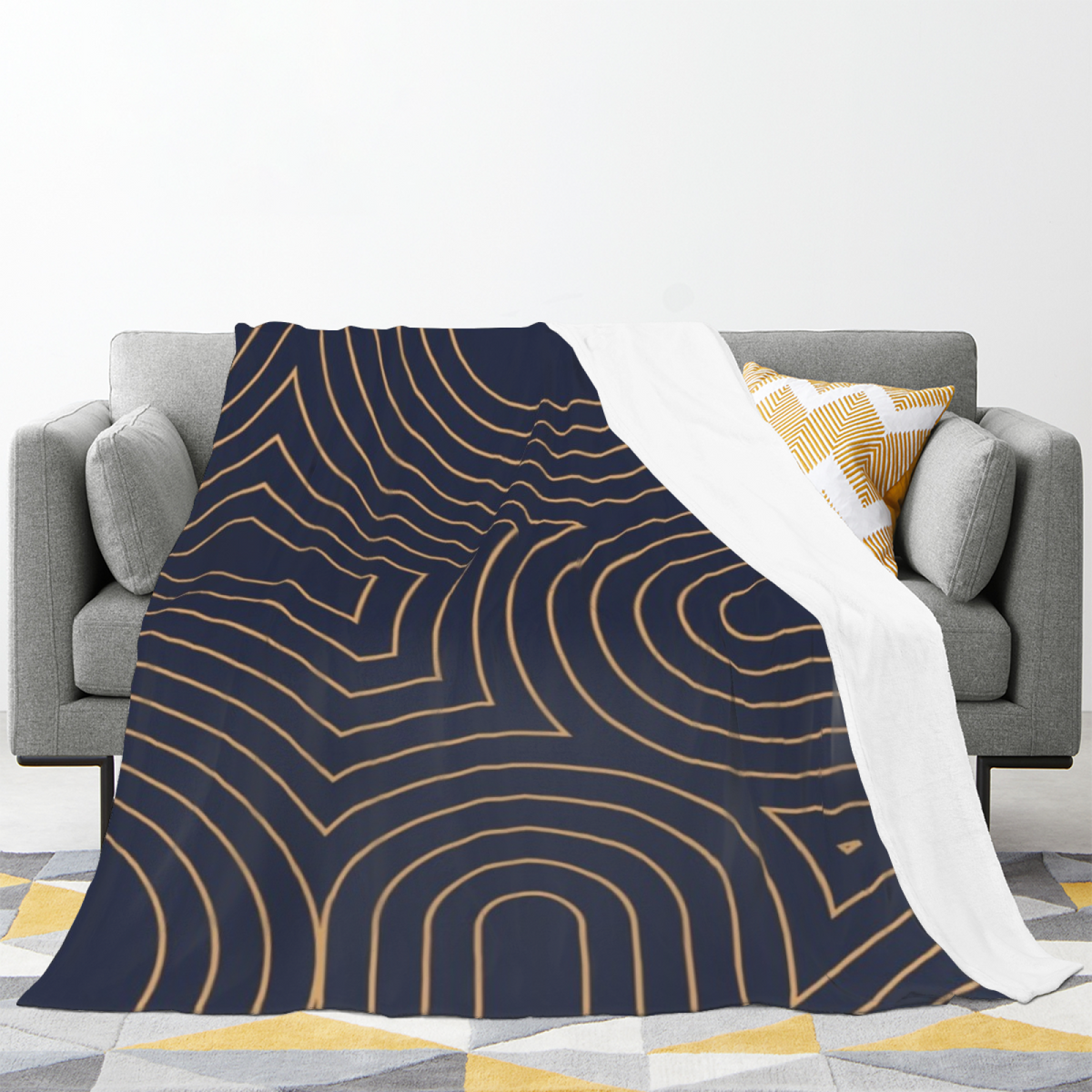 Soft Neutral Alpine Solstice Lightweight Flannel Throw ¨C Contemporary Pattern