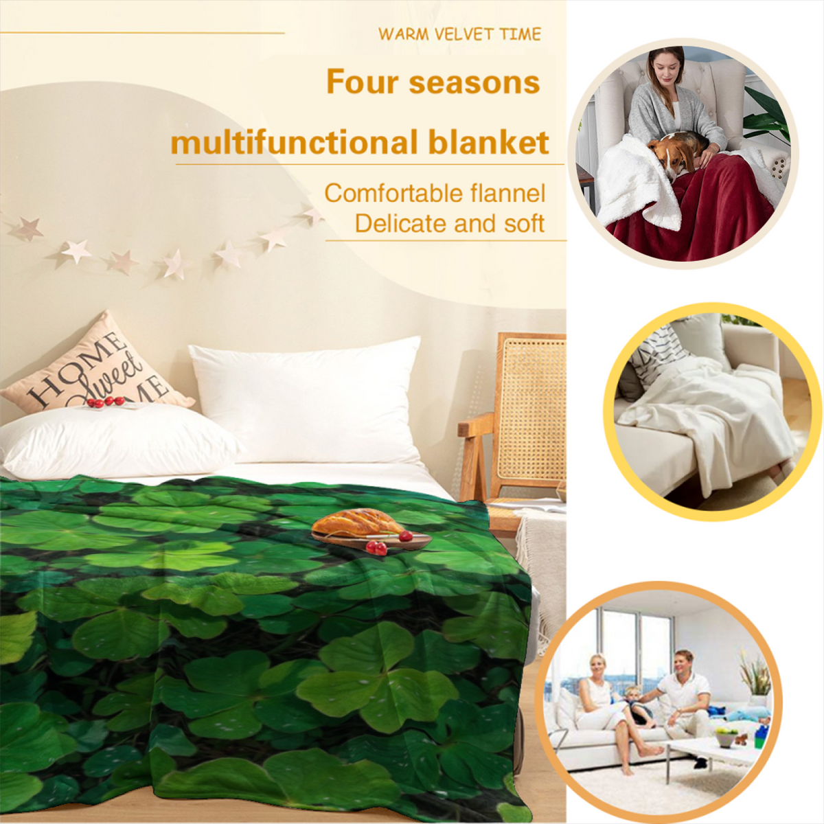 Earthy Neutral Seaside Valley Soft Flannel Blanket ¨C Contemporary Pattern