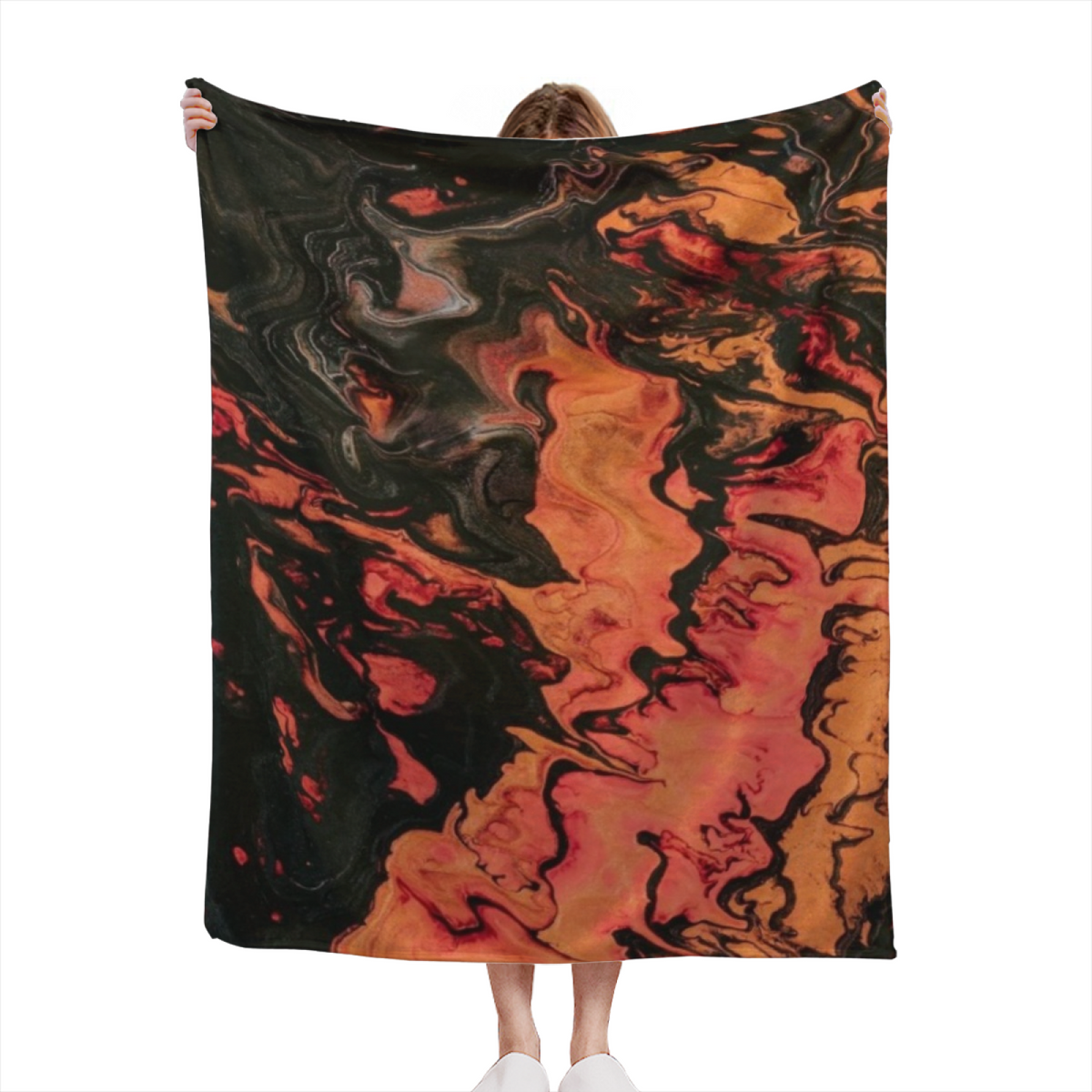 Earthy Multicolor Azure Echo Lightweight Flannel Throw