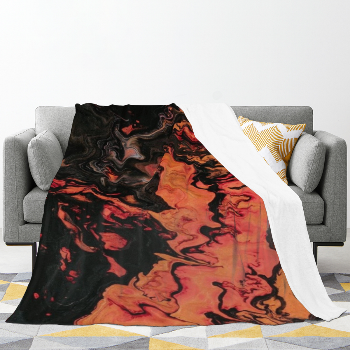 Earthy Multicolor Azure Echo Lightweight Flannel Throw