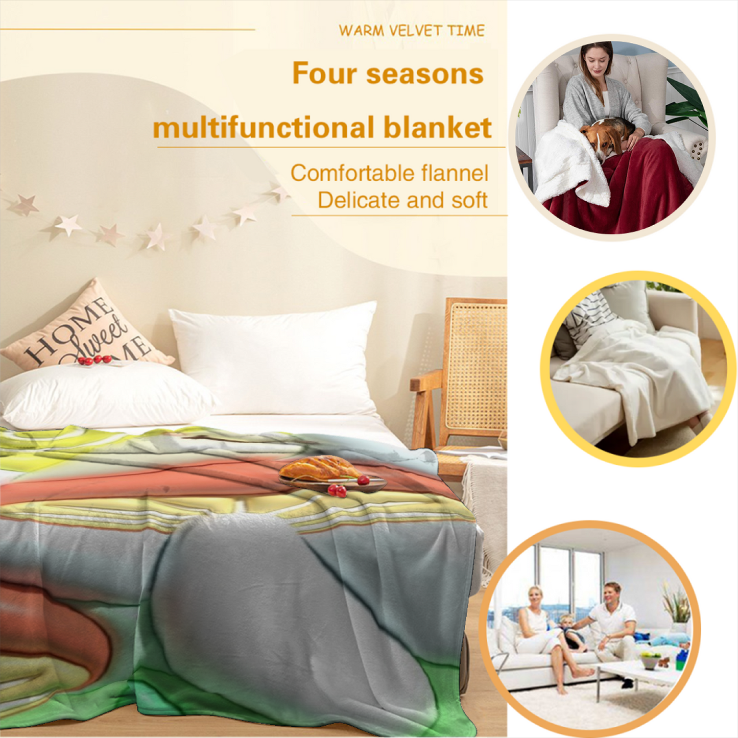 Abstract Decorative Throw Blanket ¨C Artistic Contemporary Cozy Home Blanket