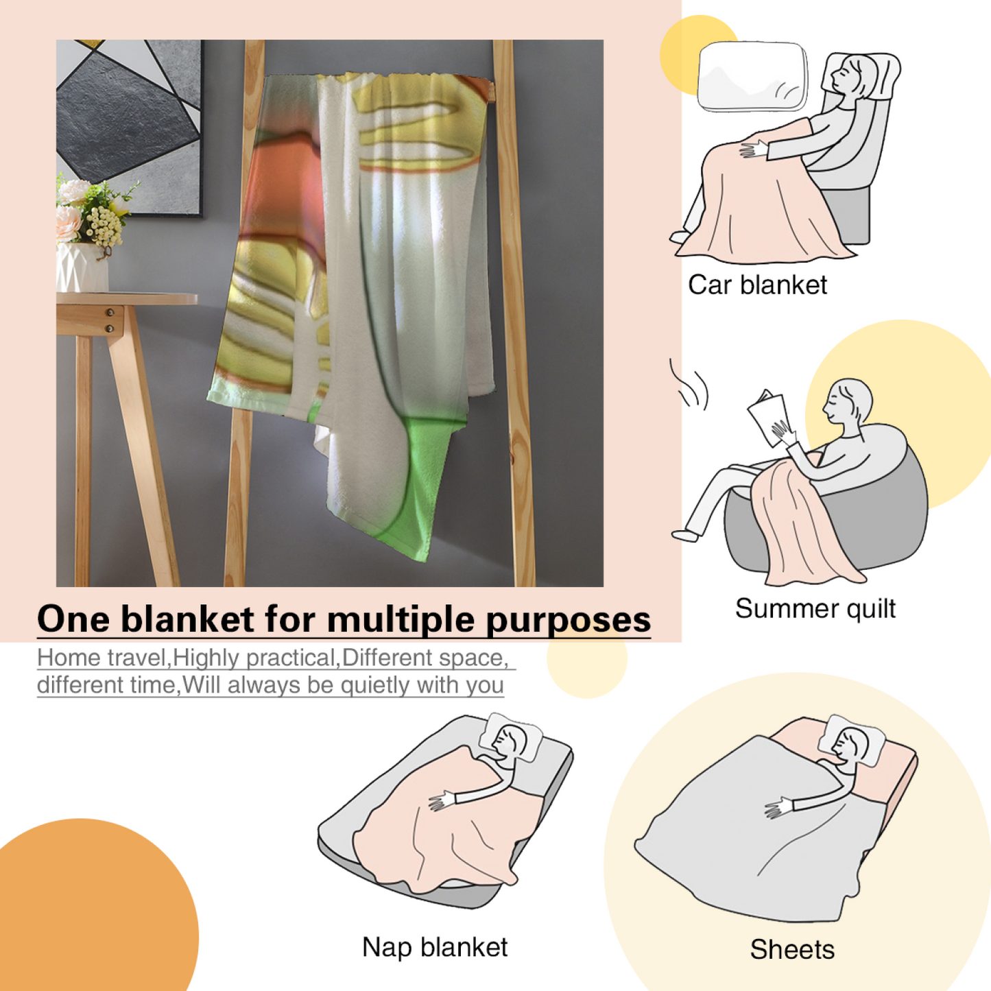 Abstract Decorative Throw Blanket ¨C Artistic Contemporary Cozy Home Blanket
