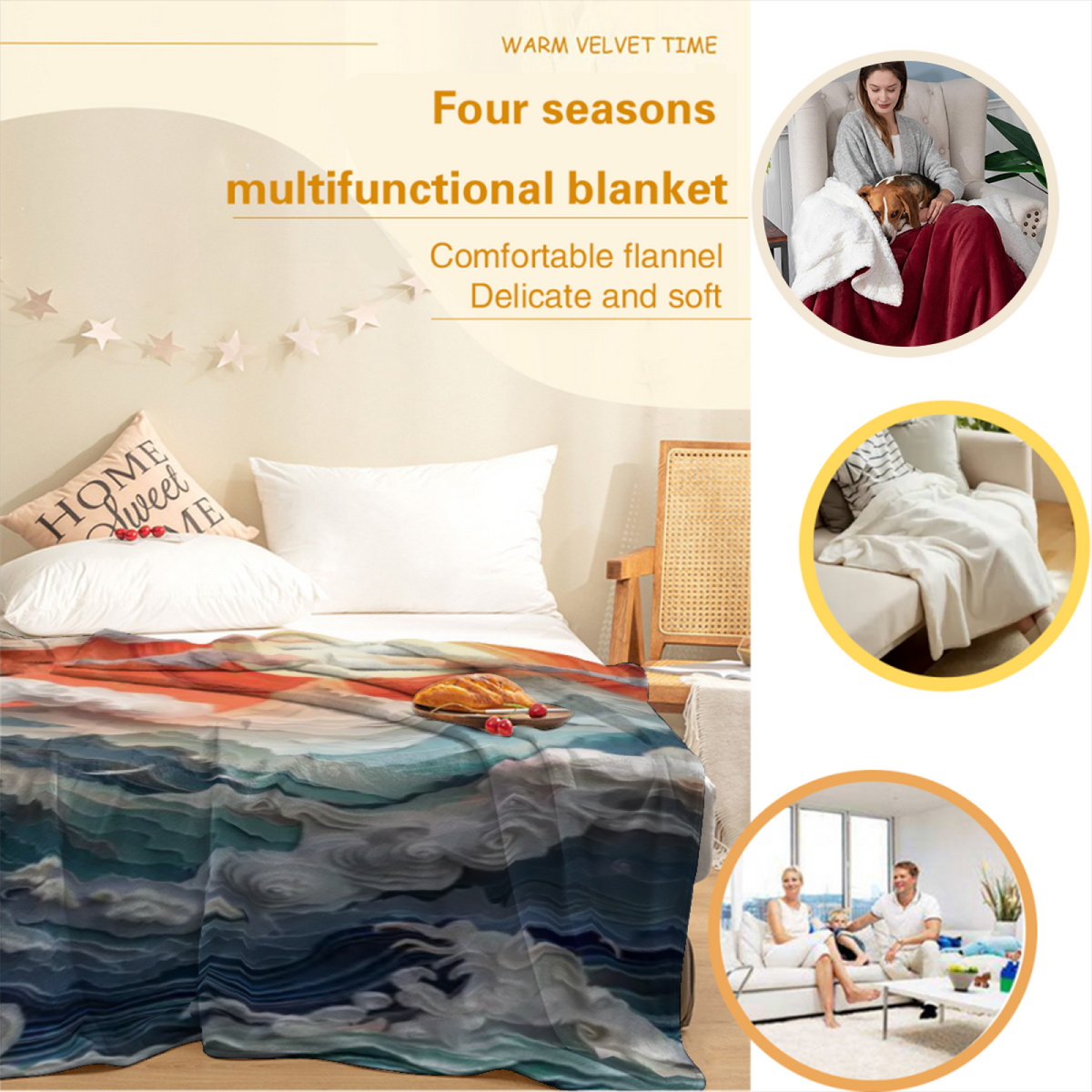 Alpine Nectar Home Accent Lightweight Flannel Throw ¨C Warm Coral