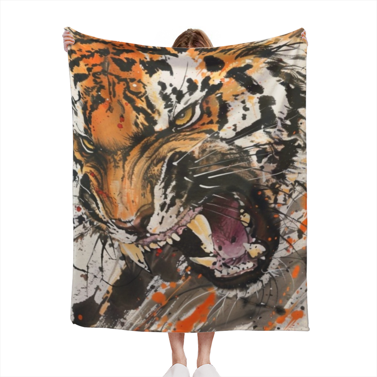 Silver Horizon Soft Neutral Art Plush Flannel Throw