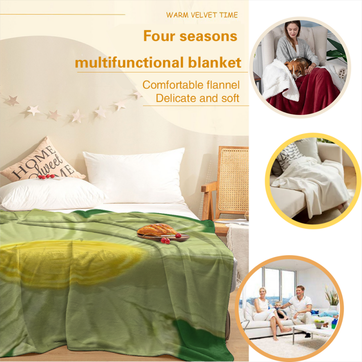 Decorative Flannel Blanket with Burnished Treasure Cozy Cottage Artwork