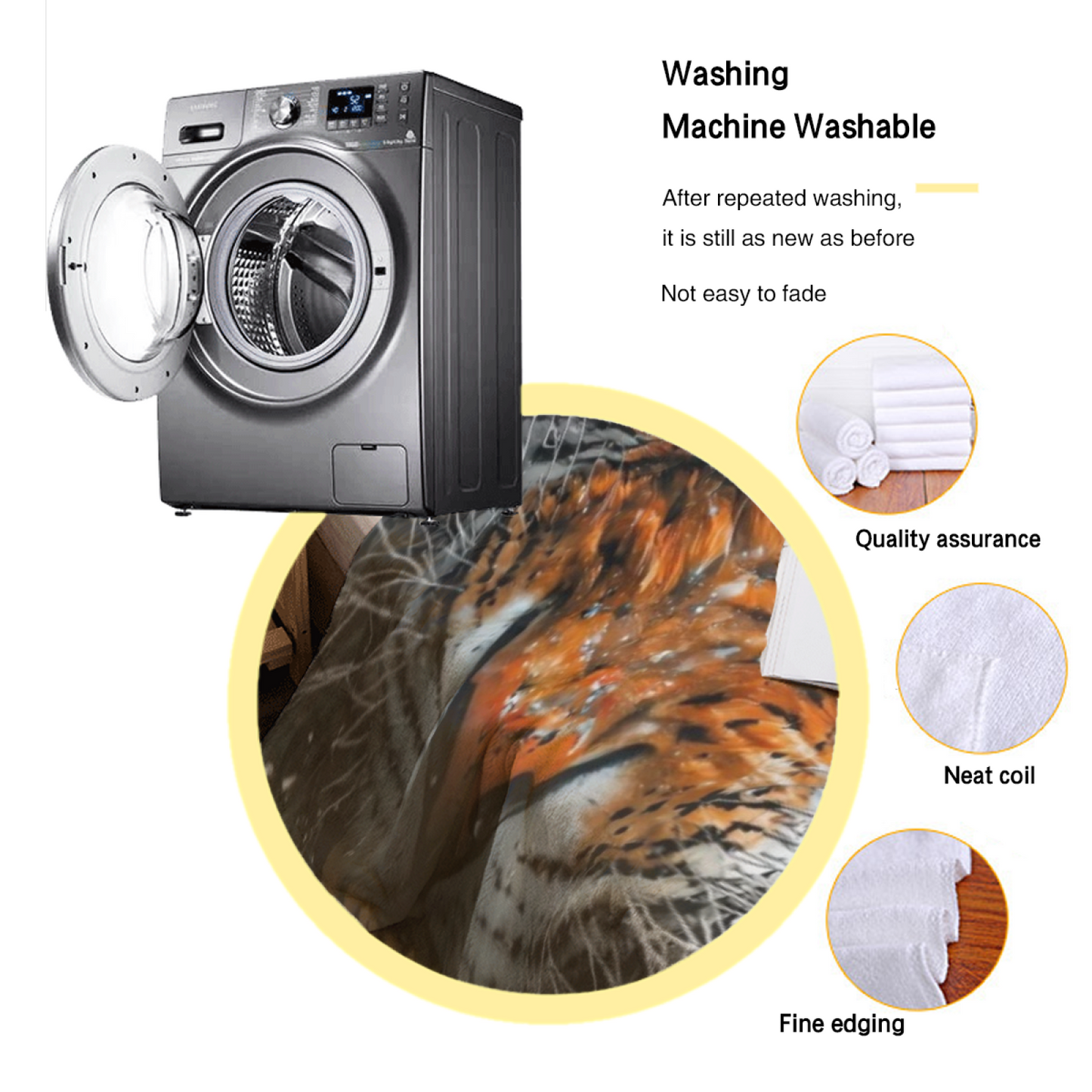 Monochrome Tiger Eye Flannel Throw Blanket ¨C Close-Up Wildlife Print