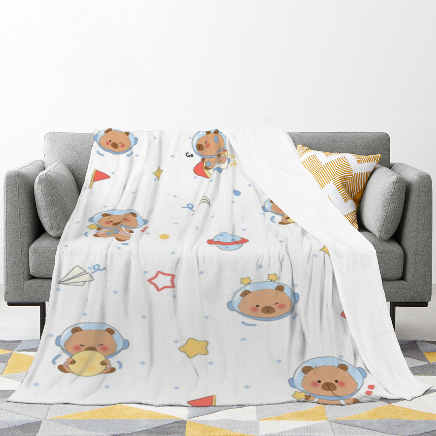 Contemporary Artistic Throw Blanket ¨C Modern Colorful Decorative Design