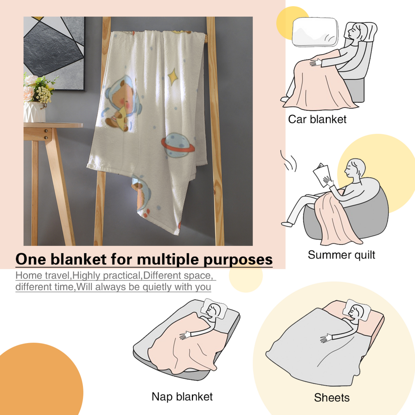 Contemporary Artistic Throw Blanket ¨C Modern Colorful Decorative Design